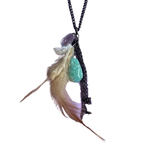 Feather Turquoise Pendant - Picture 2 of 2